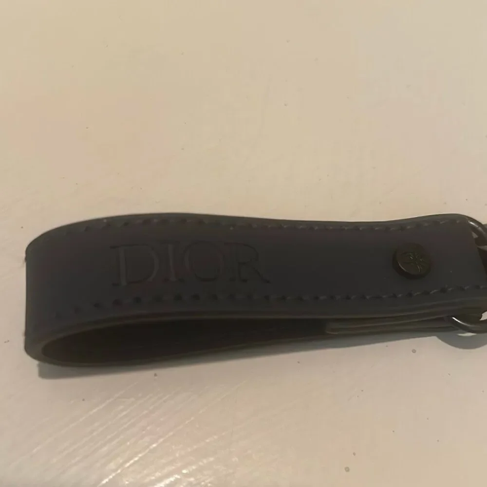 Dior GWP Wristlet Strap Keychain Black Debossed Logo Loop Minimalist Luxury NEW